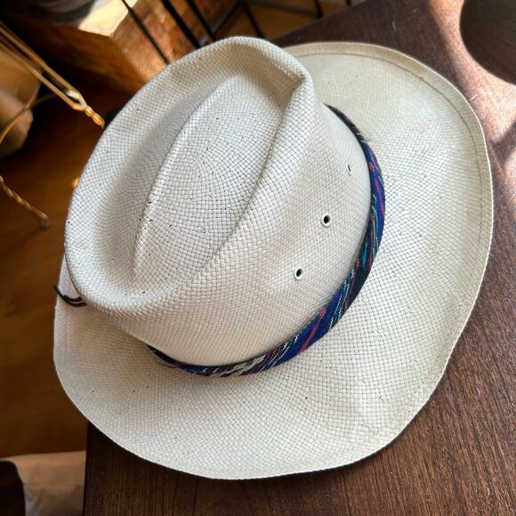 Vintage Chi Chi Collection Straw Hat Golf Multicolor Band small medium - Picture 4 of 12